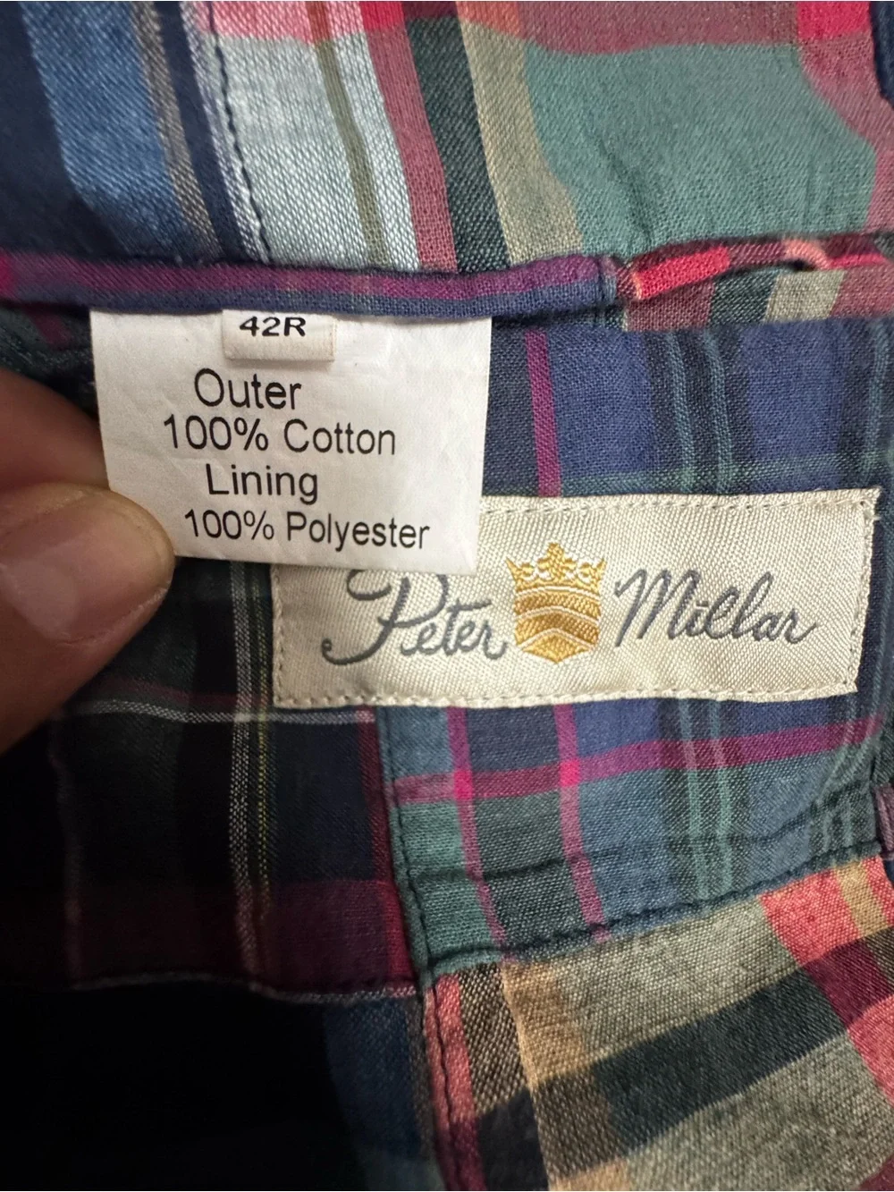 Peter Millar Multicolor Patchwork Plaid Sport Coat